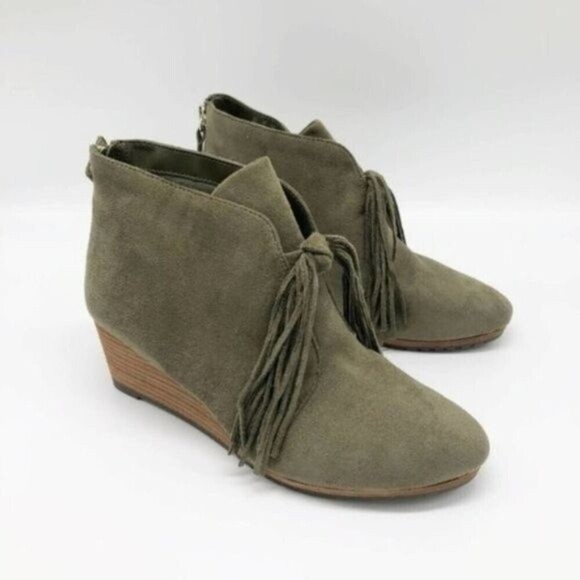 DR. SCHOLL'S Classify Suede Tassel Wedge Bootie  - Picture 1 of 6